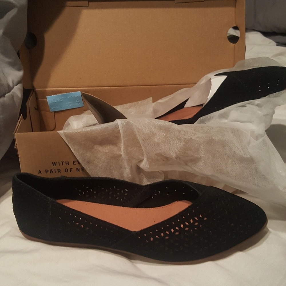 Tom's, suede flat casual shoe NEVER WORN!